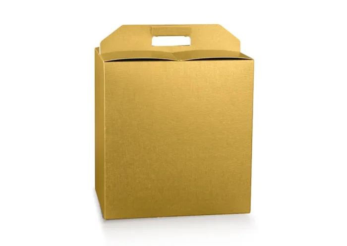 Scotton Scatola Natale Portapanettone e Bottiglia 330 x 250 x 350 Mm Fibra Oro 1 Pz