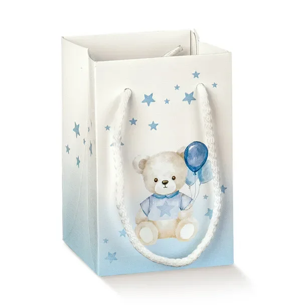 Scotton Shopper Carta Baby Orsetto 90 x 90 x 140 Mm Azzurro 10 Pz
