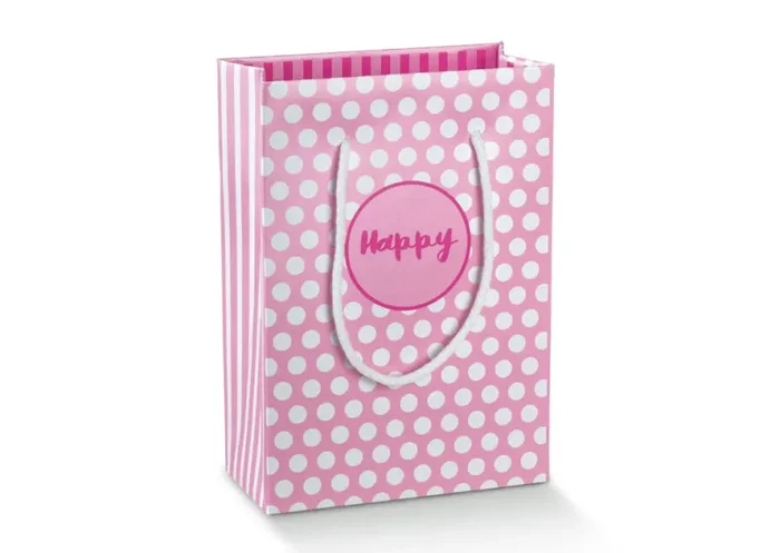 Scotton ShopperBox con Cordino 160 x 75 x 230 Mm Happy Rosa Fuxia 10 Pz