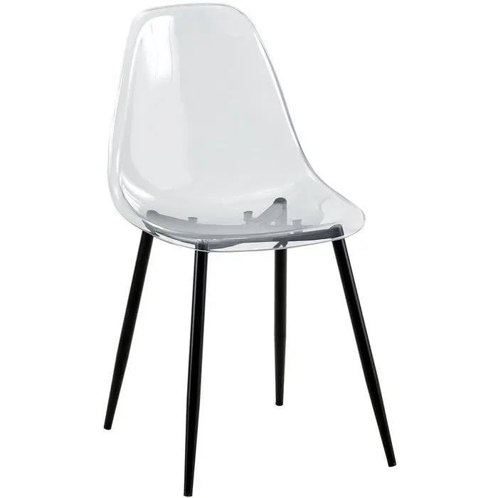 Sedia moderna in policarbonato con gambe in metallo nero – Beatrice