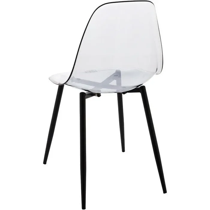 Sedia moderna in policarbonato con gambe in metallo nero – Beatrice - immagine 2