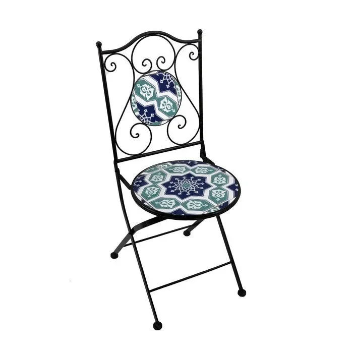 Sedia pieghevole in metallo con mosaico – Capri