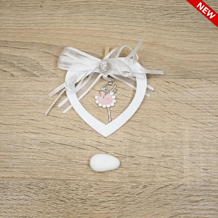 Segnaposto Cuore con Ciondolo Ballerina