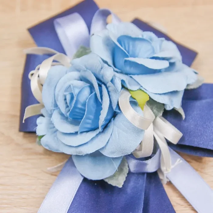 Segnaposto Fiocco Grande Blu e Fiore Celeste - immagine 2