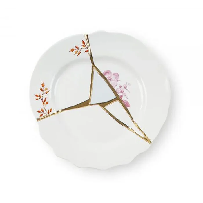 Seletti Piatto da Dessert Kintsugi in Porcellana D21 cm