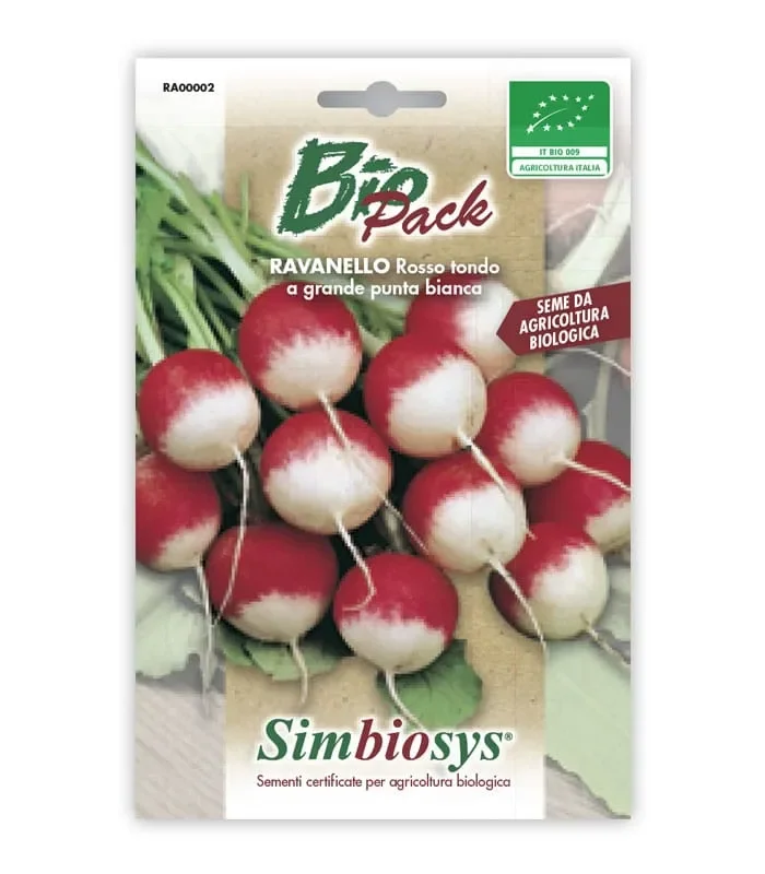 Semi da orto bio – Ravanello Rosso tondo a grande punta bianca