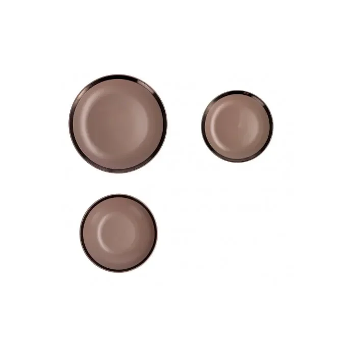 Servizio da 18 piatti in ceramica elegance con bordo Moda