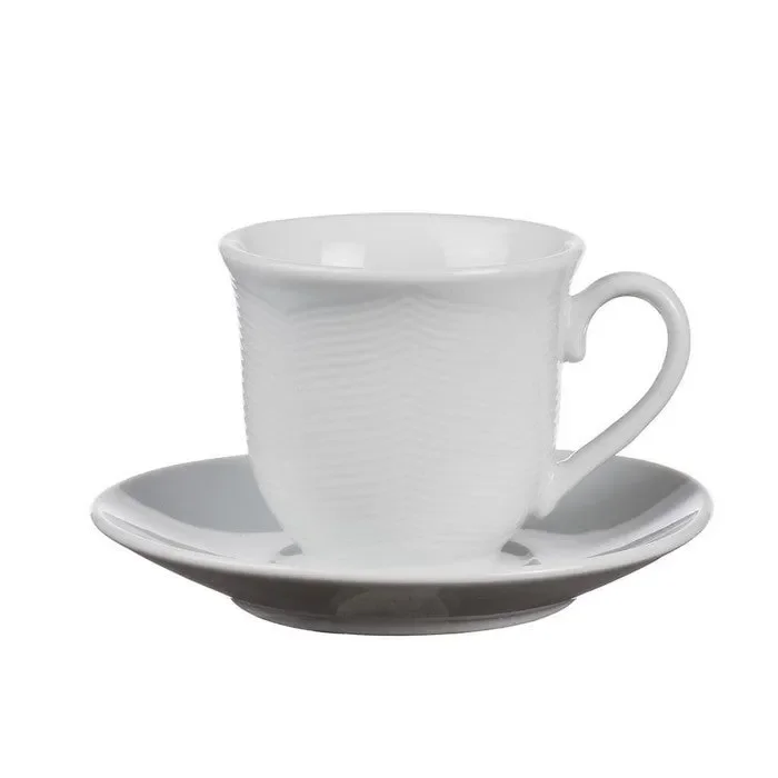 Servizio da caffè in porcellana 6 tazzine con piattini