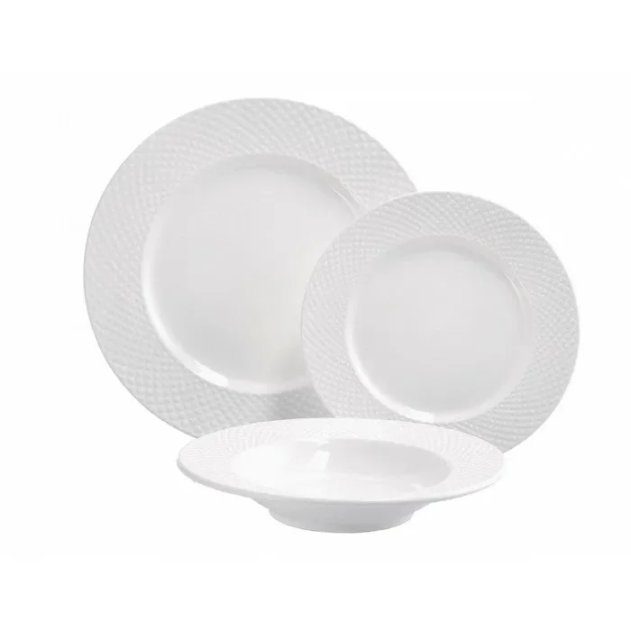 Servizio di piatti in porcellana bianca 18 pezzi – New China Vendita online