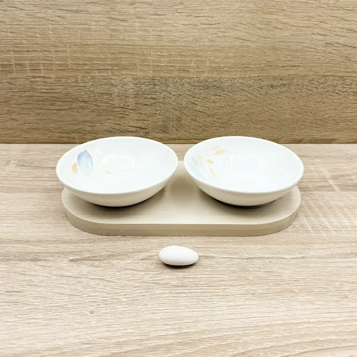 Set 2 Ciotole con Vassoio Fiori Mandorle by Paben