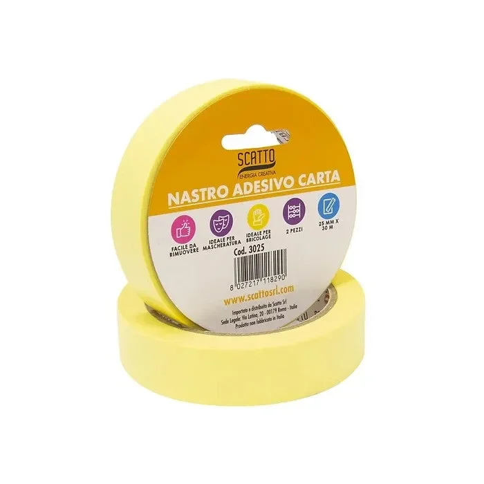 Set 2 nastri adesivi di carta 25mm 30 metri
