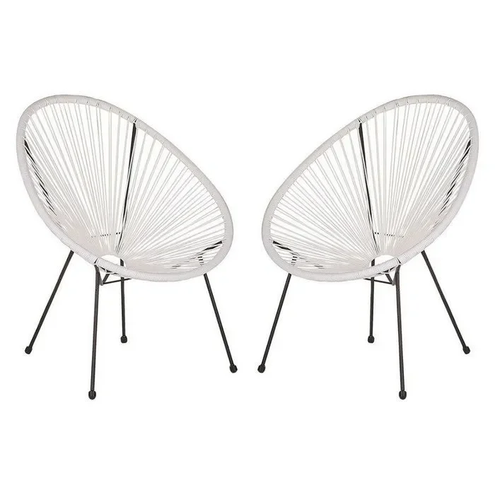 Set 2 poltrone relax tonde da giardino effetto rattan – Spaghetti Vendita calda