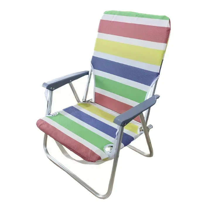 Set 2 sedie pieghevoli in alluminio da spiaggia e campeggio con braccioli Sconti - immagine 2