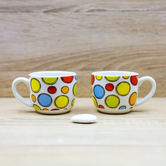 Set 2 Tazzine con Bolle Colorate “Caffettino” Cuore Matto