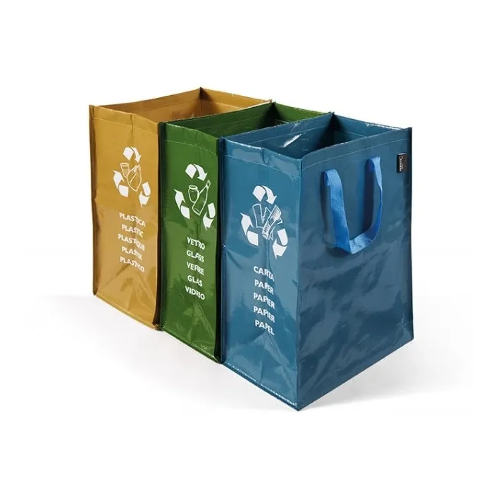 Set 3 contenitori per raccolta differenziata – Ricicla Bag