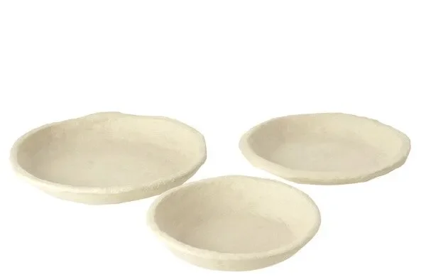 Set 3 Piatti Chad Cartapesta Bianco (40X40X8CM)