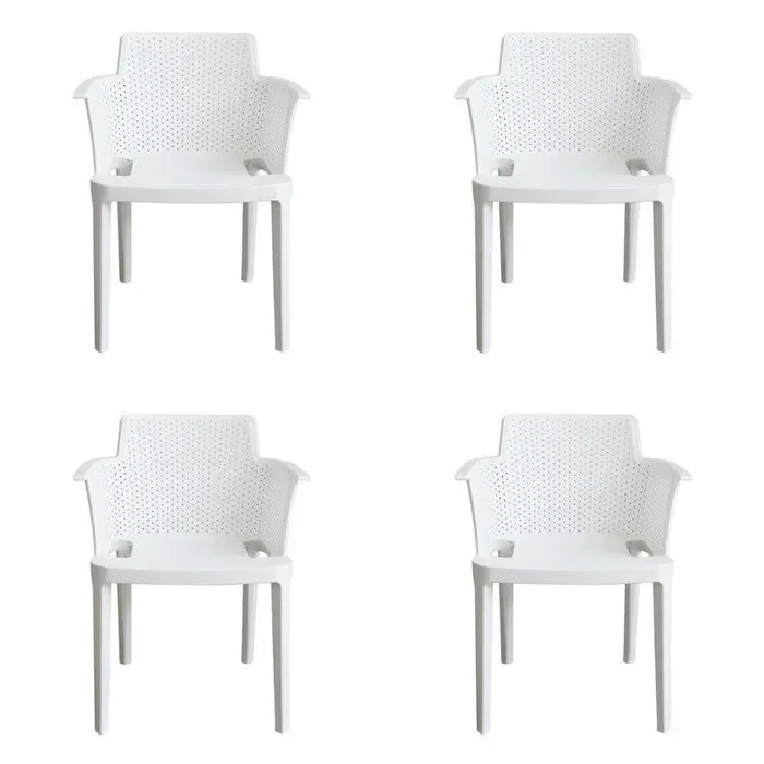 Set 4 sedie in polipropilene impilabili da giardino – Cathy