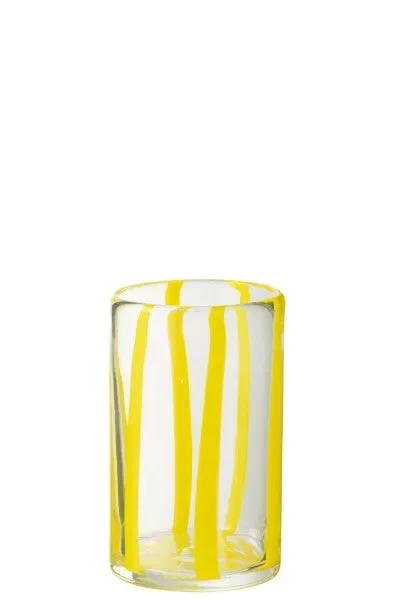 SET 6 BICCHIERI RIGATI IN VETRO