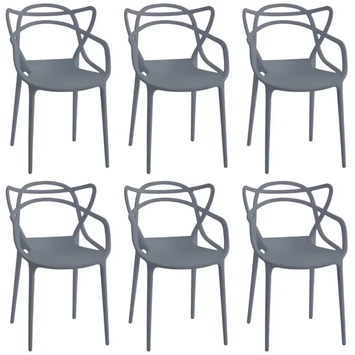 Set 6 sedie da giardino impilabili in polipropilene anti-uv – Alba Vendita calda online