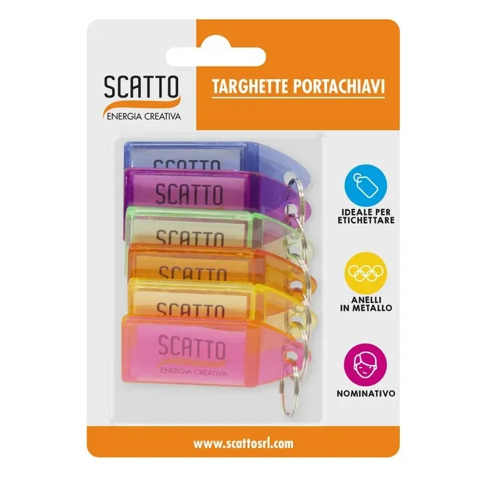 Set 6 targhette portachiavi