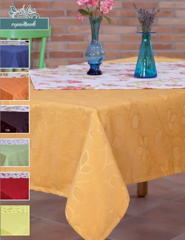 SET COPRITAVOLA + CENTROTAVOLA PER 6 POSTI TOVAGLIA PREZIOSA ART RIO X6 COLORE A SCELTA