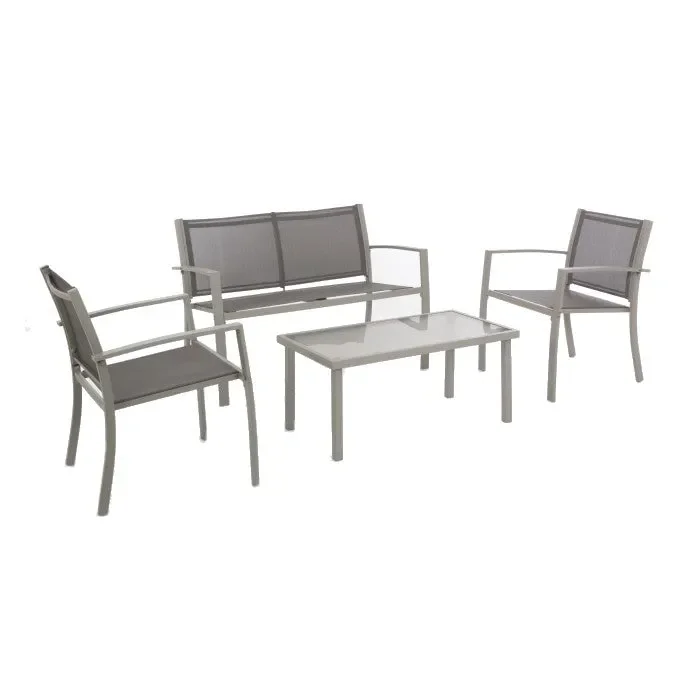 Set salotto da giardino in acciaio 4 posti – Peder Fornitura