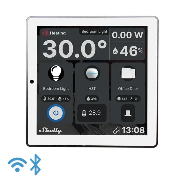Shelly Wall Display + Sensore H&T – Pannello con Display touch Bianco - immagine 2