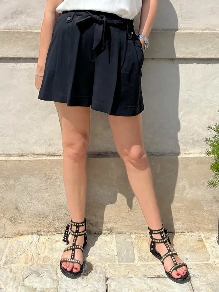 SHORT IN VISCOSA E LINO