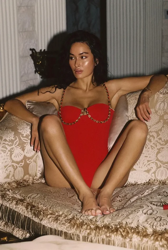 SIDNEY Balconette One-piece Swimwear in Fire