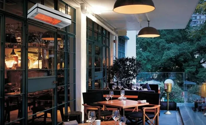 SINED Caldo Ira Inox 2000 Riscaldatore a Infrarossi Da Patio Con 2000w Regolabile Argento - immagine 2