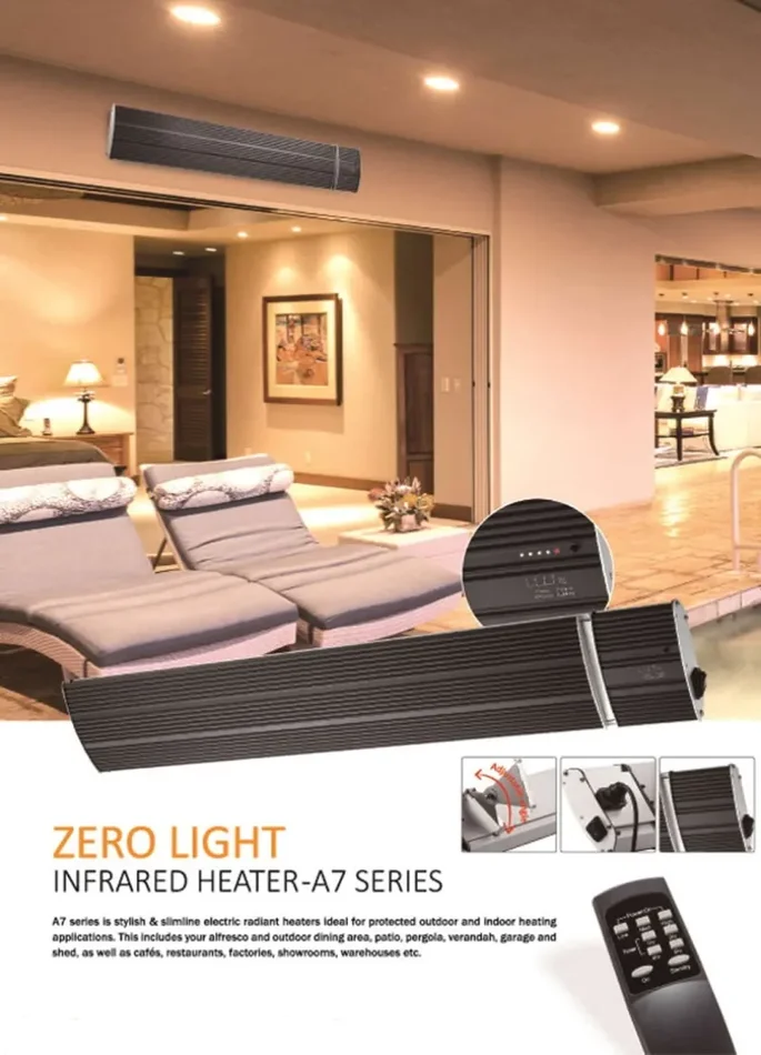 SINED Calore Nero 3200 Wifi Radiatore Infrarosso Wifi Per Esterno In Alluminio Da 3200w Nero - immagine 3