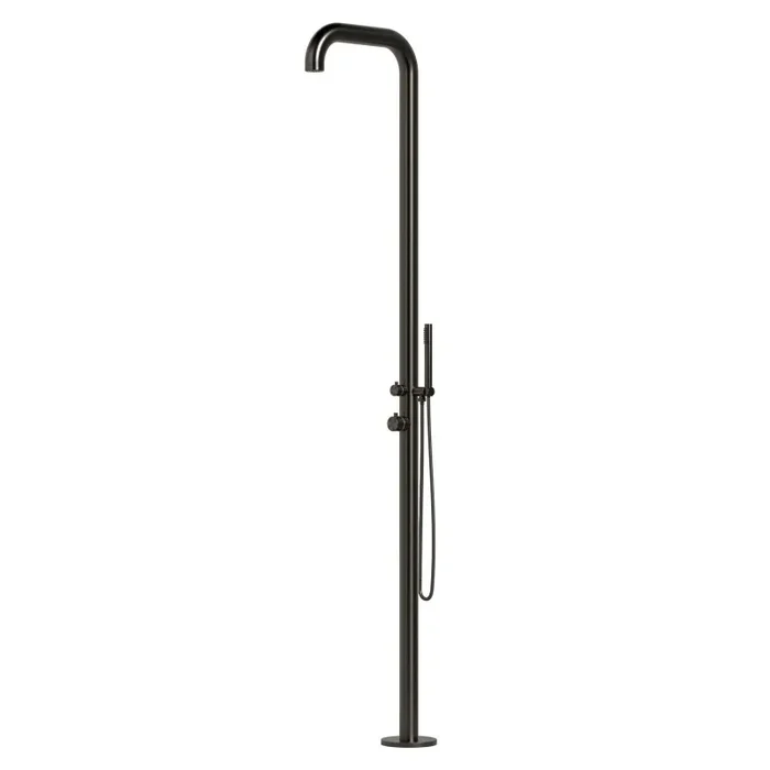 SINED Chia Doccia Per Esterni In Acciaio 316l Soffione e Doccino h 230 Cm Inox Canna Di Fucile