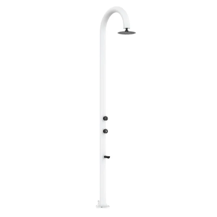 SINED Luna Alu Bianca Doccia Alluminio Doppio Attacco d Acqua Soffione Miscelatore e Lavapiedi Bianc