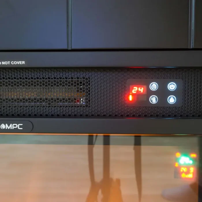 SINED Mpc Camino Caldera Camino Da Pavimento Con Cornice e Bruciatore Elettrico Da 1500w Nero - immagine 3