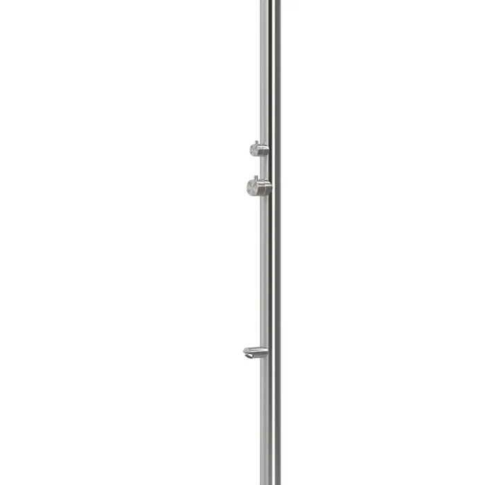SINED Olbia Doccia Per Esterni In Acciaio 316l Soffione e Lavapiedi h 2439 Cm Inox Opaco - immagine 2