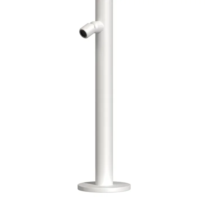 SINED Quartu Doccia Per Esterni In Acciaio 316l Soffione e Lavapiedi h 2289 Cm Inox Bianco Opaco - immagine 3