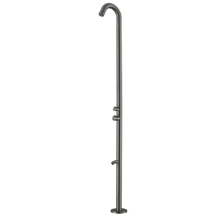 SINED Quartu Doccia Per Esterni In Acciaio 316l Soffione e Lavapiedi h 2289 Cm Inox Canna Di Fucile
