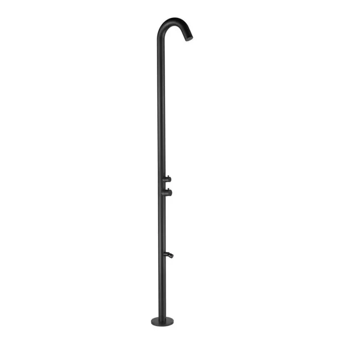 SINED Quartu Doccia Per Esterni In Acciaio Inox 316l Con Lavapiedi h 2289 Cm Nero Satinato