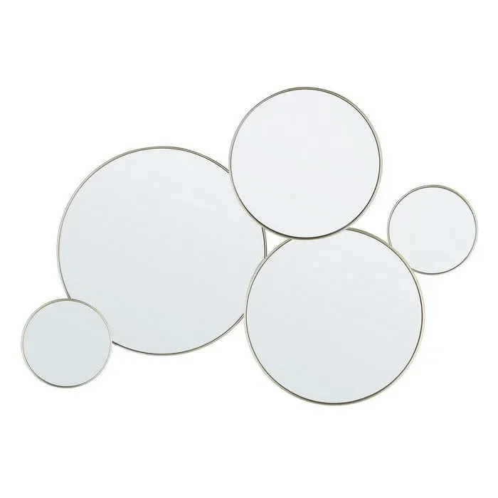 Specchio irregolare circolare con struttura dorata – Connery