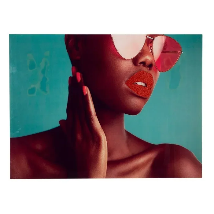 Stampa dipinto donna con occhiali 120×90 cm
