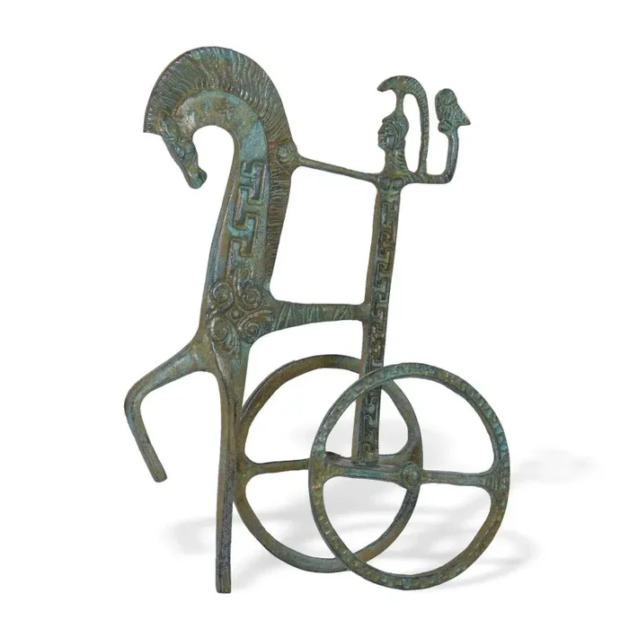 Statuetta in Bronzo di Biga Greca - immagine 2