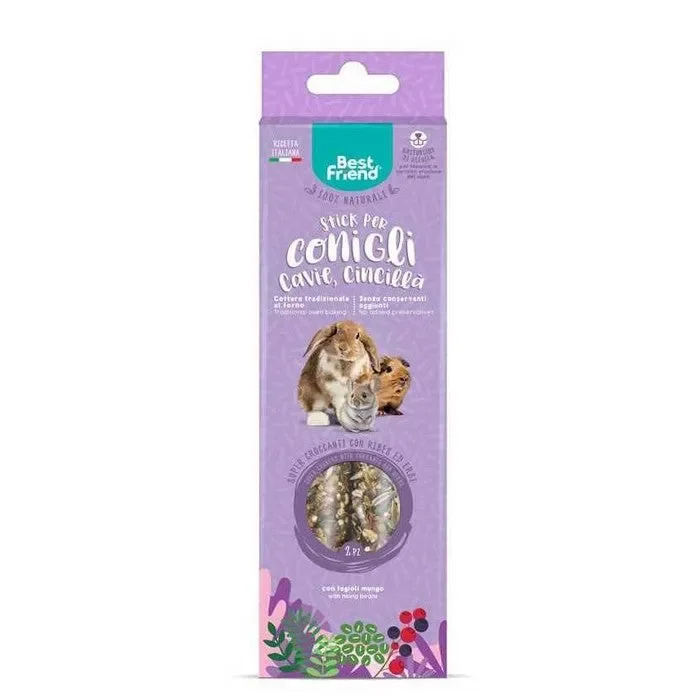 Stick snack naturali per conigli, cavie e cincillà con ribes e erba 115 g – Best Friend