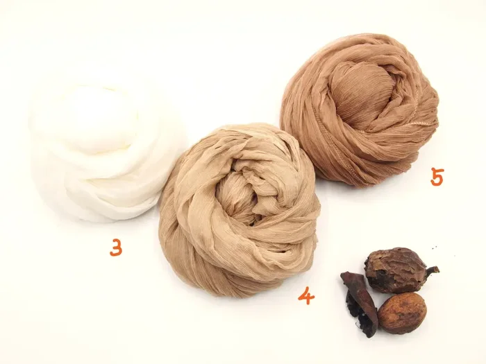 Stola/Sciarpa grande 100% Seta, 20 tonalità, Tintura Naturale - immagine 3