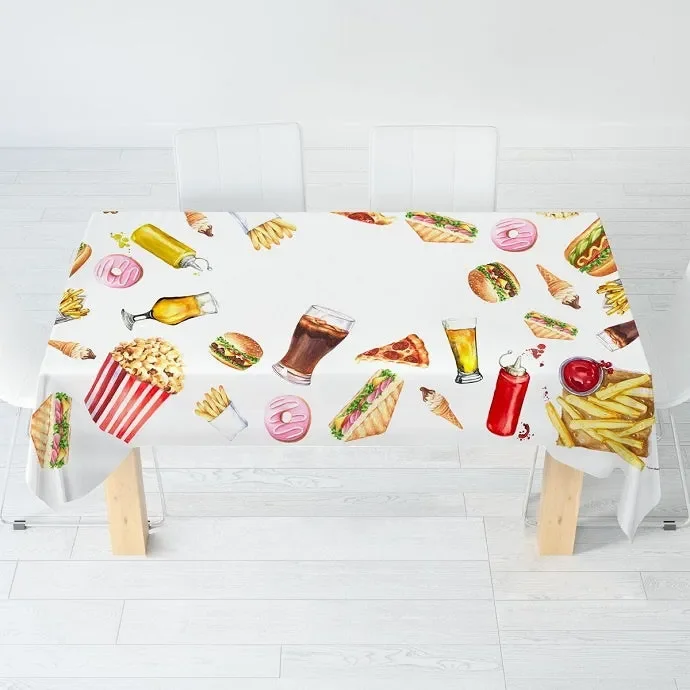 street food tovaglia da tavola digitale 3 d x 6 colore foto misura unica Online