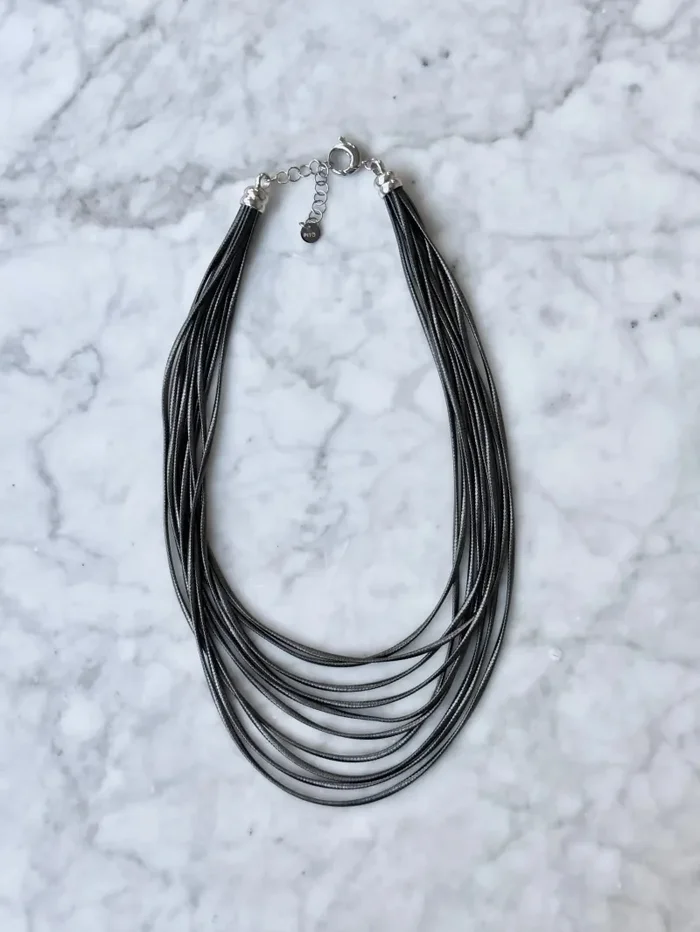 String – collana in argento 925, 10 fili - immagine 2