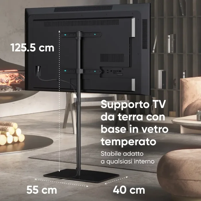 Supporto da Interno per TV 30″-60″, max 41 kg, Girevole, Nero TS5065 - immagine 2