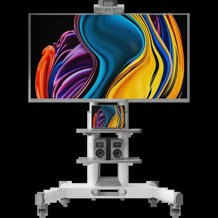 Supporto Mobile per TV e Display Professionali 40″-70″, max 60,5 kg, Bianco TS1552 - immagine 2