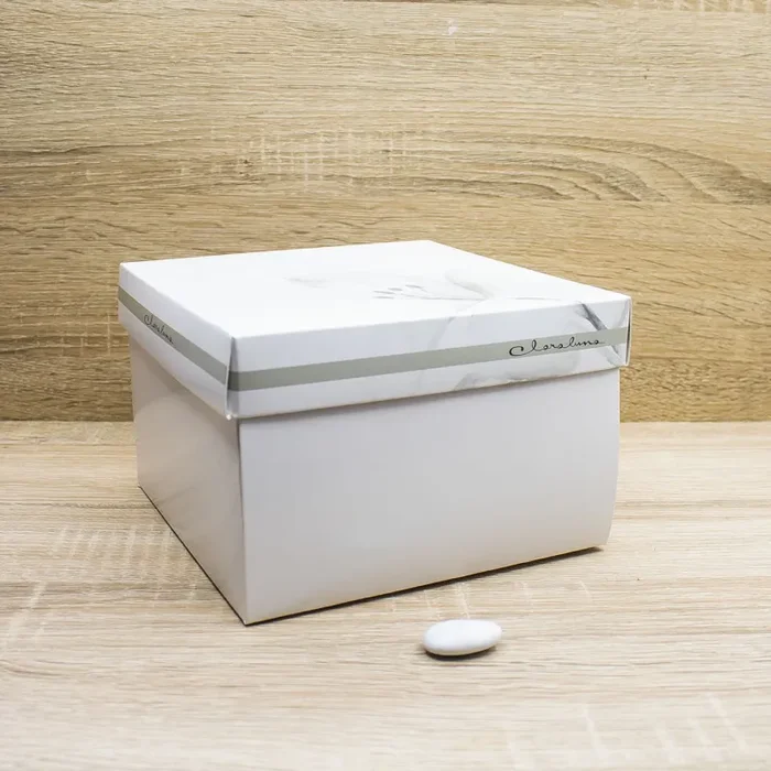 Svuotatasche/Piatto Doppio Cuore Bianco e Tortora Claraluna - immagine 2