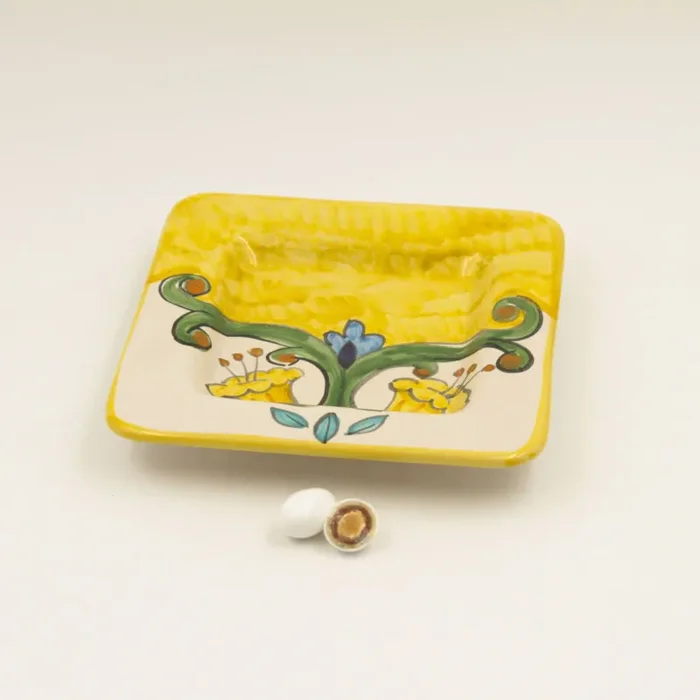 Svuotatasche Quadrato Giallo Stile Vietrese Il Borgo di Vietri Online