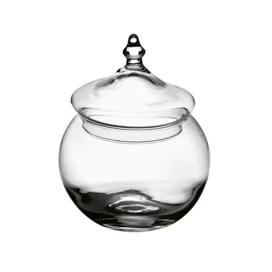 Sweet Home Bomboniera portaconfetti con coperchio – Vetro trasparente H18 D16cm – Conf 6PZ